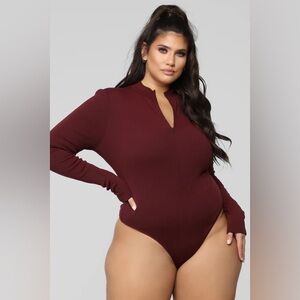 646/Women's Burgundy Bodysuit